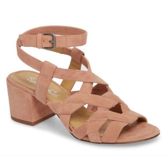 Splendid Shoes - Splendid Pink Suede Strappy Block Heel Sandals- size 8.5